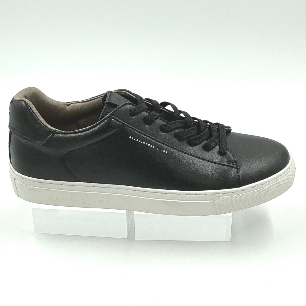 AllSaints Size 9 Sneaker Black Leather Low Top NEW Kip Mens $200